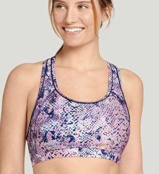 Jockey High Impact Printed Contender Sports Bra Sz XL Multiple