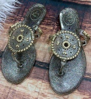 Jack Rogers Glitter Georgica Jelly Sandals Flip Flops Size 8 25