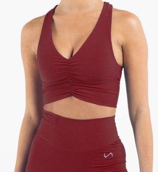 TLF Tempo Ribbed Workout Sports Bra + Leggings Set in Deep