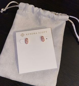 Grayson Rose Gold Stud Earrings in White Crystal