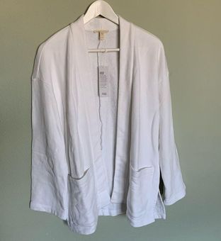 J.Jill NWT Organic Cotton High Collar White Terry Blazer Jacket XS - $118  New With Tags - From Fried