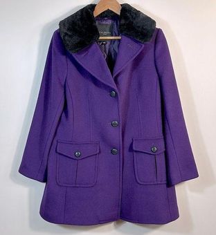 Talbots Purple Wool Blend Thinsulate Quilted Women Coat Size 10