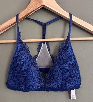 Victoria's Secret blue lace body by Victoria front clasp bra size XS