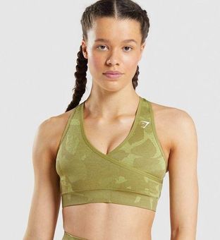 Gymshark Adapt Animal Seamless Green Camo Sports Bra Large