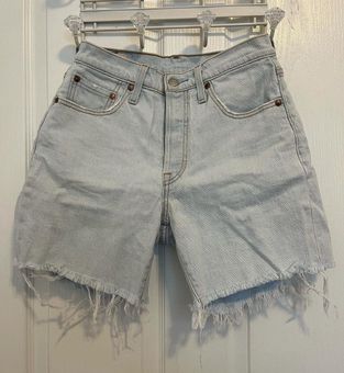 Levi's Levi White Wash Mid Thigh Shorts Blue Size 25 - $18 (74% Off Retail)  - From Breya