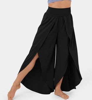 Halara Black High Waisted Split Wide Leg Flowy Palazzo Pants Size 1XL NEW