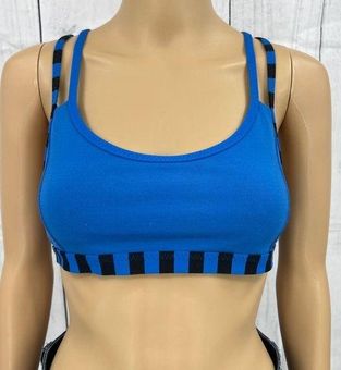 Lululemon Centered Energy 2 sports bra striped blue black Womens