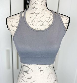 Strappy Back Sports Bra Gray