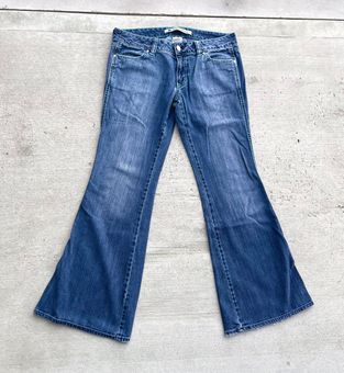 Gap Mid Wash Blue Low Rise Y2K Pocket Flare Jeans