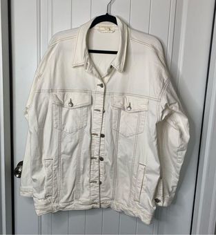 Eileen fisher store white denim jacket