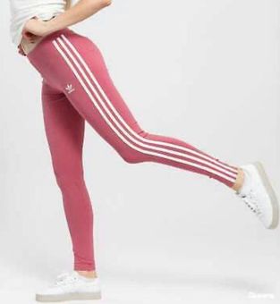 Adidas Originals 3 Stripes Leggings in Trace Maroon Pink - $26 (35