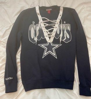 Mitchell & Ness Custom Dallas Cowboys Lace Up Sweatshirt - $24