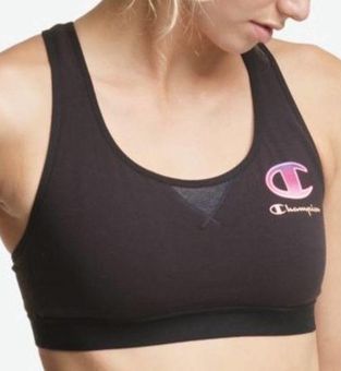 Champion Sports Bra NWT Black Medium Impact Strappy Back Logo Womens Large  - $19 New With Tags - From Tina