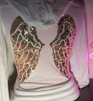 VICTORIA'S SECRET PINK HOODIE SEQUIN BLING SMALL