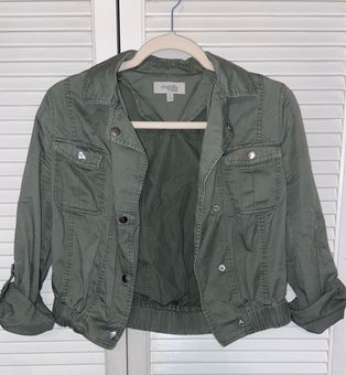 Cropped Cargo Jacket Green