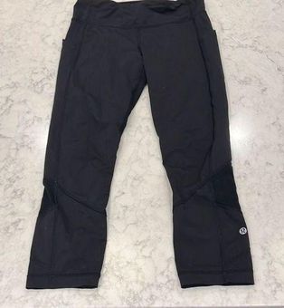 Lululemon size small black cropped leggings preppy classic neutral  activewear - $31 - From Abby