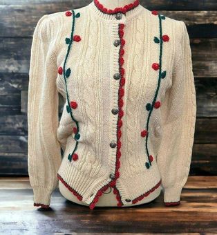 Skyr Sportswear Vintage Shetland Wool Cardigan Sweater Size 38