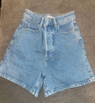 High Waisted Mom Shorts - Blue