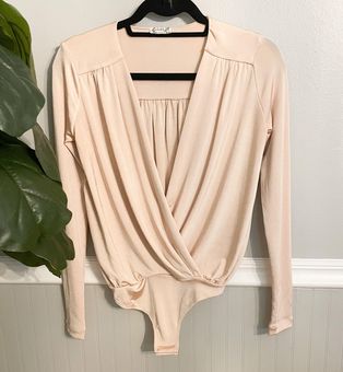 Free People Intimately Turnt Bodysuit Blossom Pearl Size XS Tan