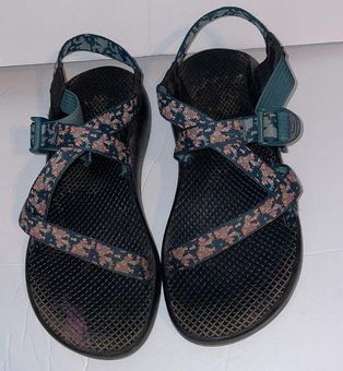 Chacos Chaco Floral Z1 Classic Trellis Teal Strappy Sandals size 9