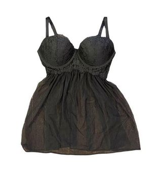 Lace Push-up Babydoll - Black