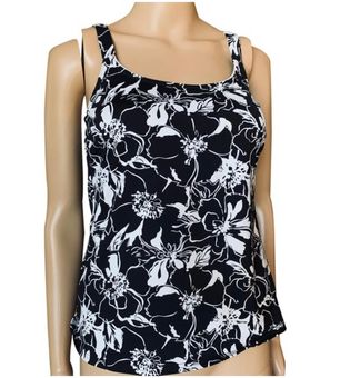 Lands'End tummy control Chlorine Resistant Tankini Black Size 6