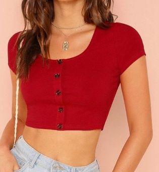 Women's Crop Top - Red - M