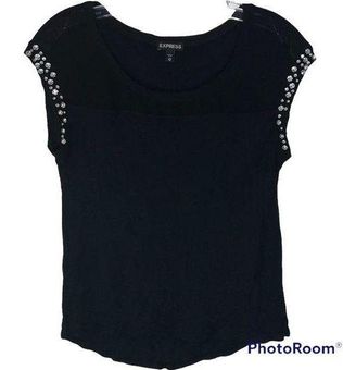 EXPRESS Black Crystal Sleeve Blouse. Size XS - $6 - From Janae