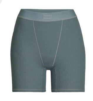 SKIMS New Cotton Rib Boxer Shorts Blue - $30 New With Tags