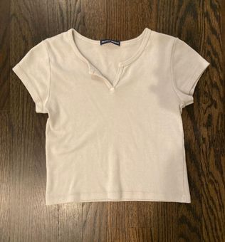 Brandy Melville Ashlyn V Notch Top Tan 17 15 Off Retail From Kate