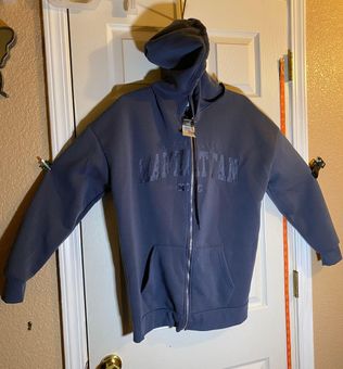 LV fleece track jacket handmade recycled faux fur hooded bomber in