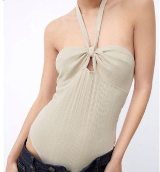 ZARA Woman BODYSUITS  RIBBED HALTER BODYSUIT Sand Size M - $20 - From  Ashley