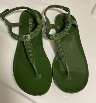 Women's Sustainable Flip Flops Army Green with Army Green Straps