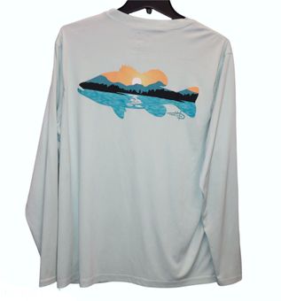 Reel life UV Long Sleeve Fishing Shirt Medium Blue - $25 - From