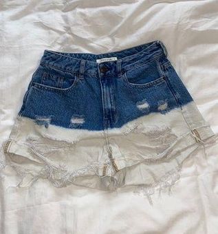 PacSun Two-Tone Frayed Denim Shorts Blue Size 4 - $10 (77% Off Retail) -  From MissThrifts