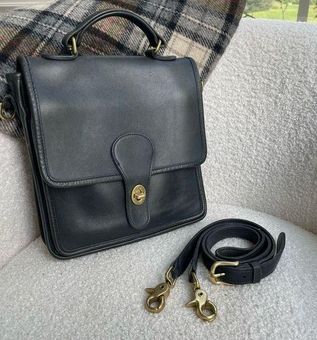 Vintage 90s Coach Station Bag Black Leather Crossbody Purse