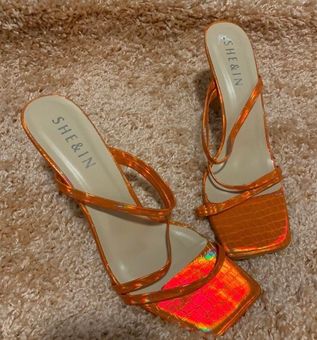 orange heels size 9