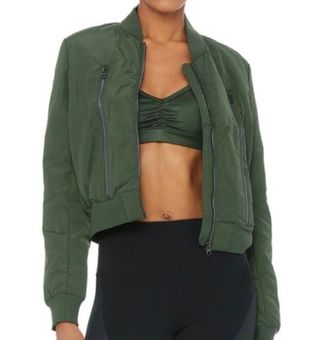 Alo Yoga ALO Off Duty Bomber Jacket Green Size M - $90 - From