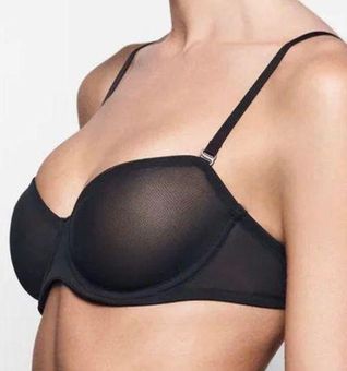 ULTRA FINE MESH STRAPLESS BRA | MAHOGANY