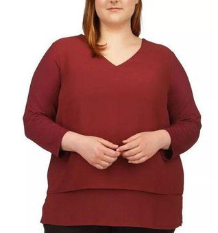 Woman Within Women's Plus Size Layered-Look Sweatshirt