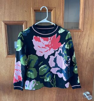 Anthropologie, Sweaters, Anthropologie Hwr Monogram Mavales Flower Sweater