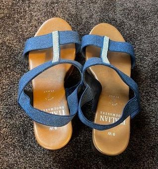 Italian shoemakers blue on sale sandals