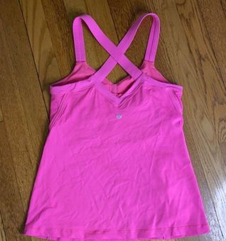 Lululemon Run Mile A Minute tank top v neck pink Womens Size 8 Yoga Runn… -  $27 - From weilu