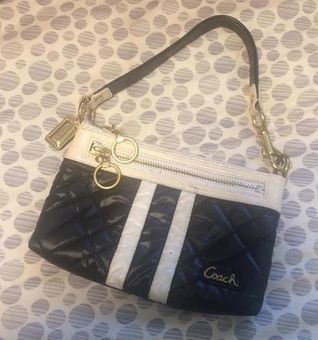 Authentic COACH black patent leather Poppy quilted bag