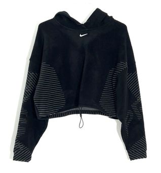 Nike Women s Cropped Fleece Hoodie Black Size M 117 22