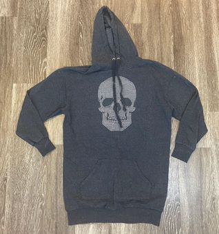 No Boundaries Womens Skull Hoodie Dress XS Gray 5 From Tori