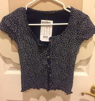 Brandy Melville Zelly Ruffle Top Blue 24 From Alisha