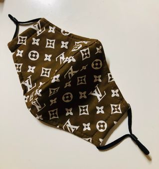 LV face mask brown logo