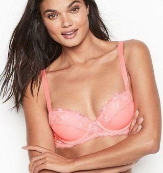 Victoria's Secret Women's Dream Angels Lined Demi/Double Bra Red