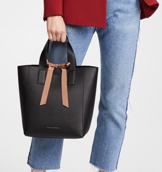 Loeffler Randall Ribbon Shopper Tote Pebbled Black - $97 (75% Off